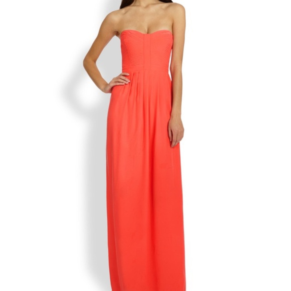 Parker bayou coral silk dress